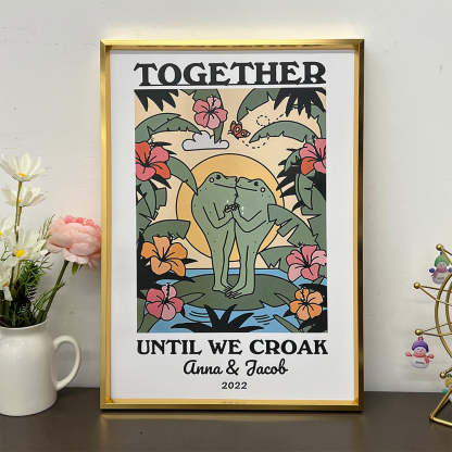 50%OFF⭐️Personalized Frog Illustration Print Frame Together Until We Croak Style 4-Claire Custom