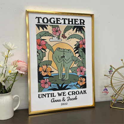50%OFF⭐️Personalized Frog Illustration Print Frame Together Until We Croak Style 4-Claire Custom