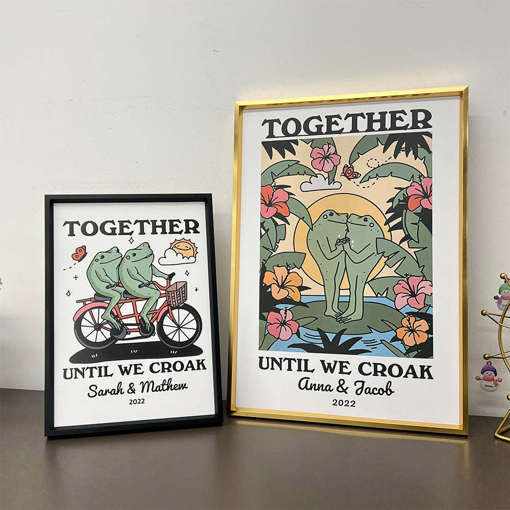 50%OFF⭐️Personalized Frog Illustration Print Frame Together Until We Croak Style 2-Claire Custom