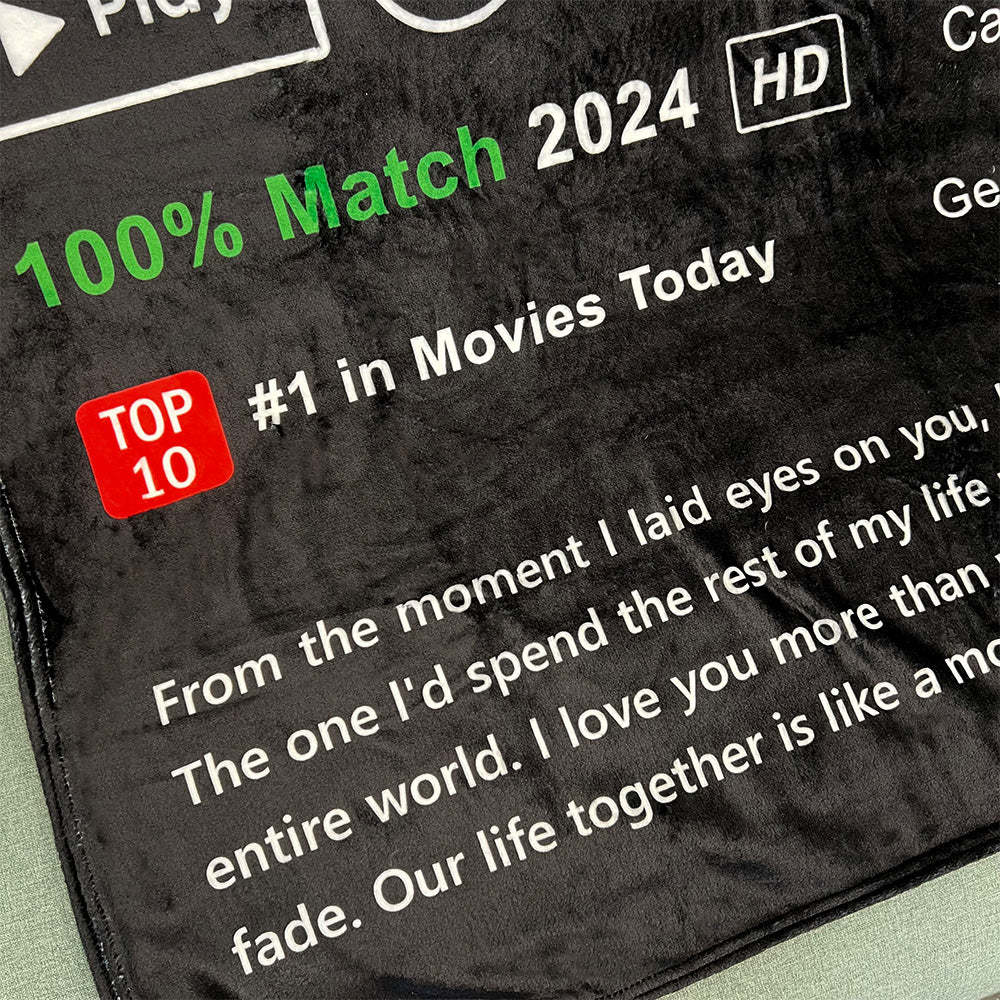 50%OFF⭐️Custom LOVEFLIX Movie Photo Blanket with Your Love Story-Claire Custom