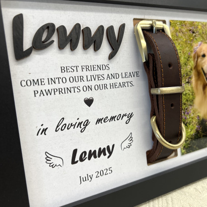 “If Love Alone Could Have Kept You Here" Memorial Pet Collar Frame-Claire Custom
