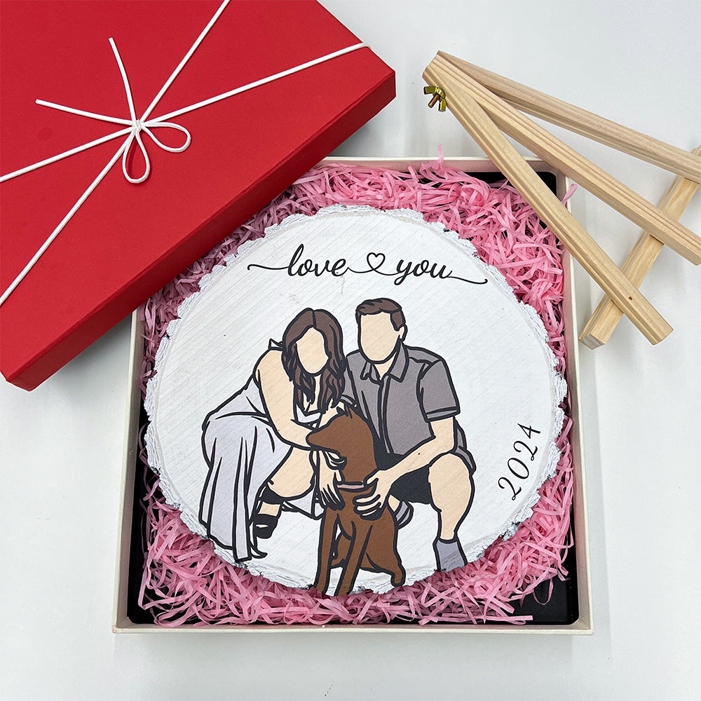 50%off⭐️50%OFF ⭐️ Custom Natural Wood Slice With Portrait And Engraved Text-Claire Custom