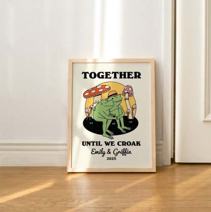 50%OFF⭐️Personalized Frog Illustration Print Frame Together Until We Croak Style 3-Claire Custom