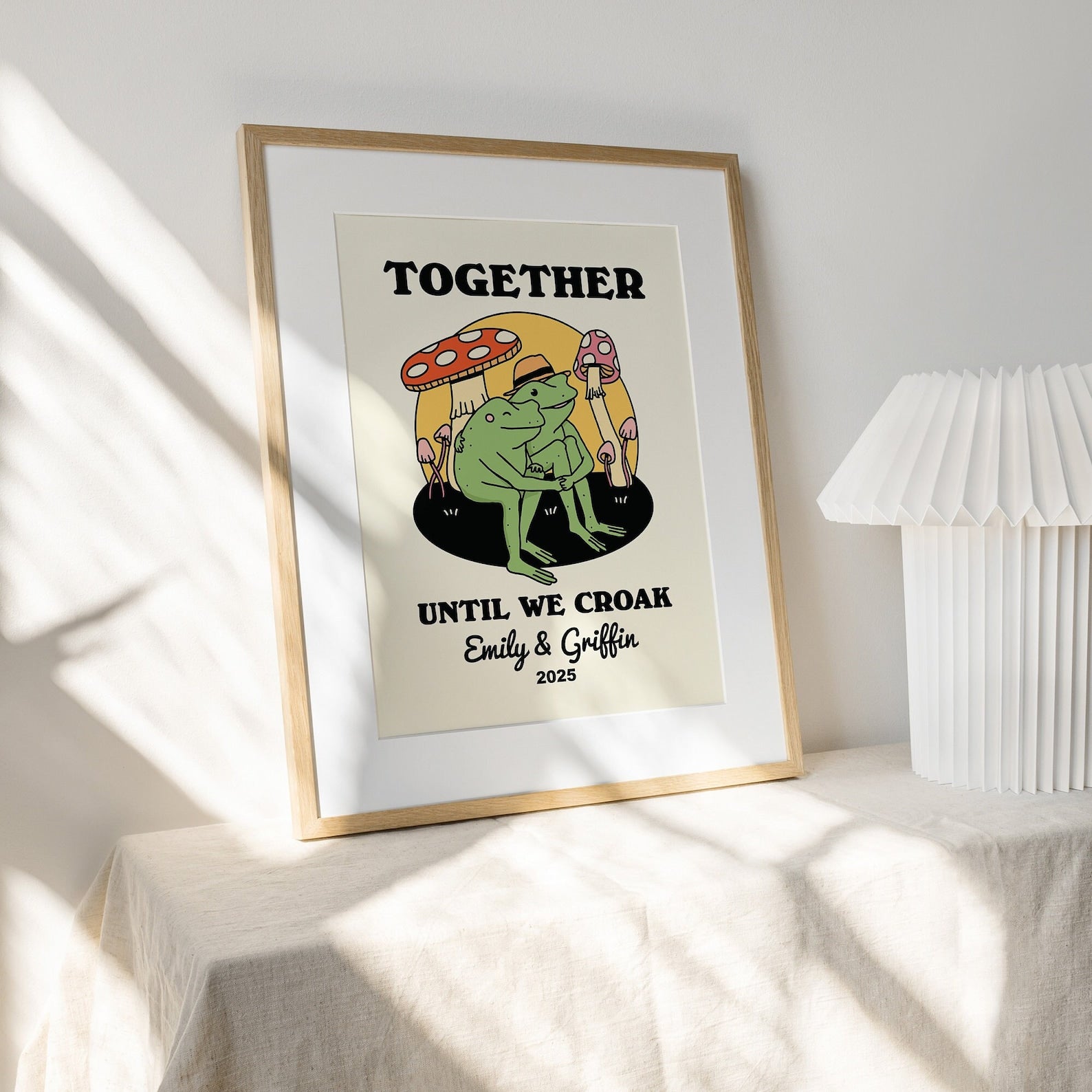 50%OFF⭐️Personalized Frog Illustration Print Frame Together Until We Croak Style 3-Claire Custom