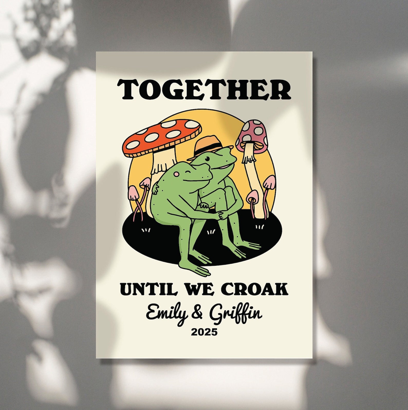 50%OFF⭐️Personalized Frog Illustration Print Frame Together Until We Croak Style 3-Claire Custom