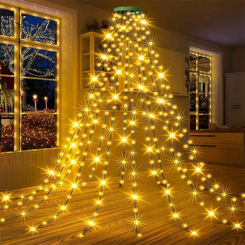 🎄Christmas Tree Waterfall Lights with Ring-Claire Custom