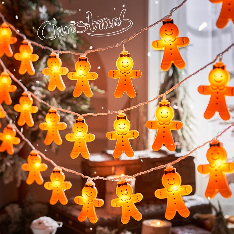 Gingerbread Man String Lights🌟Holiday Atmosphere Gifts🎁Christmas LED Lights-Claire Custom