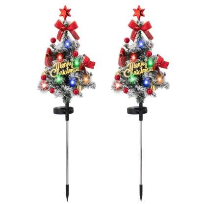 🎄Solar Christmas Tree Stake Lights-Claire Custom