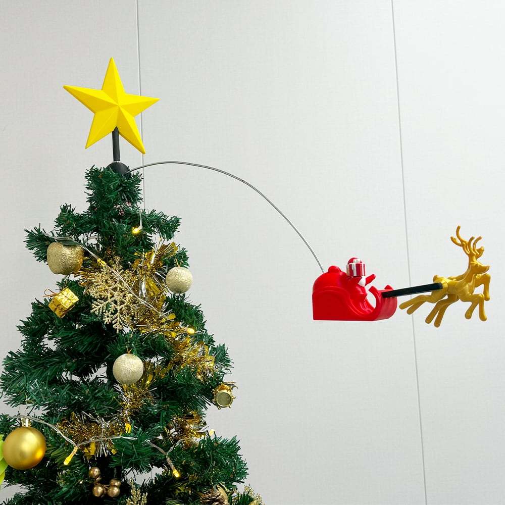 🌟3D Printed Tree Top Star Rotating Christmas Tree Decoration Plug-in-Claire Custom