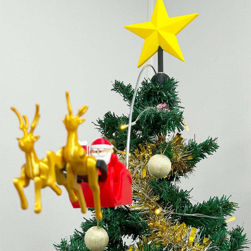 🌟3D Printed Tree Top Star Rotating Christmas Tree Decoration Plug-in-Claire Custom
