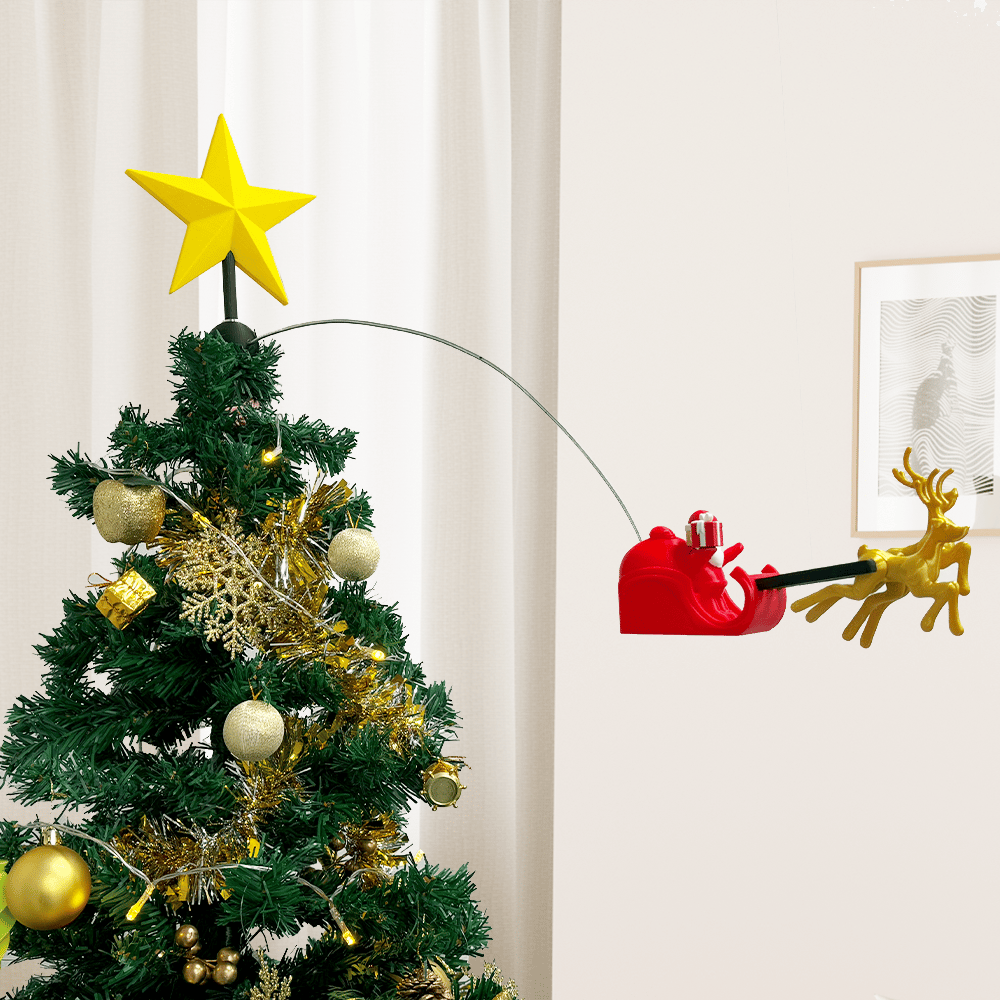 🌟3D Printed Tree Top Star Rotating Christmas Tree Decoration Plug-in-Claire Custom