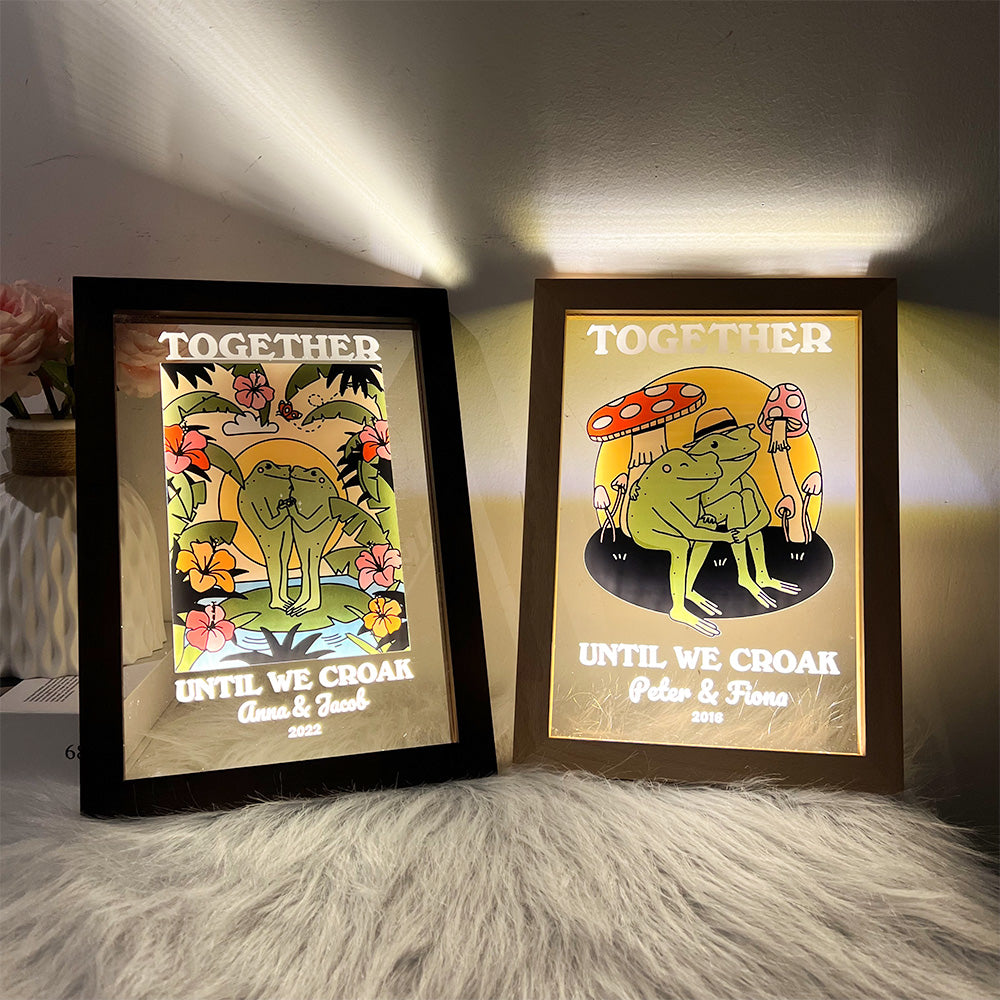 50%OFF⭐️Personalized Frog Illustration LED Light Together Until We Croak Style 3-Claire Custom
