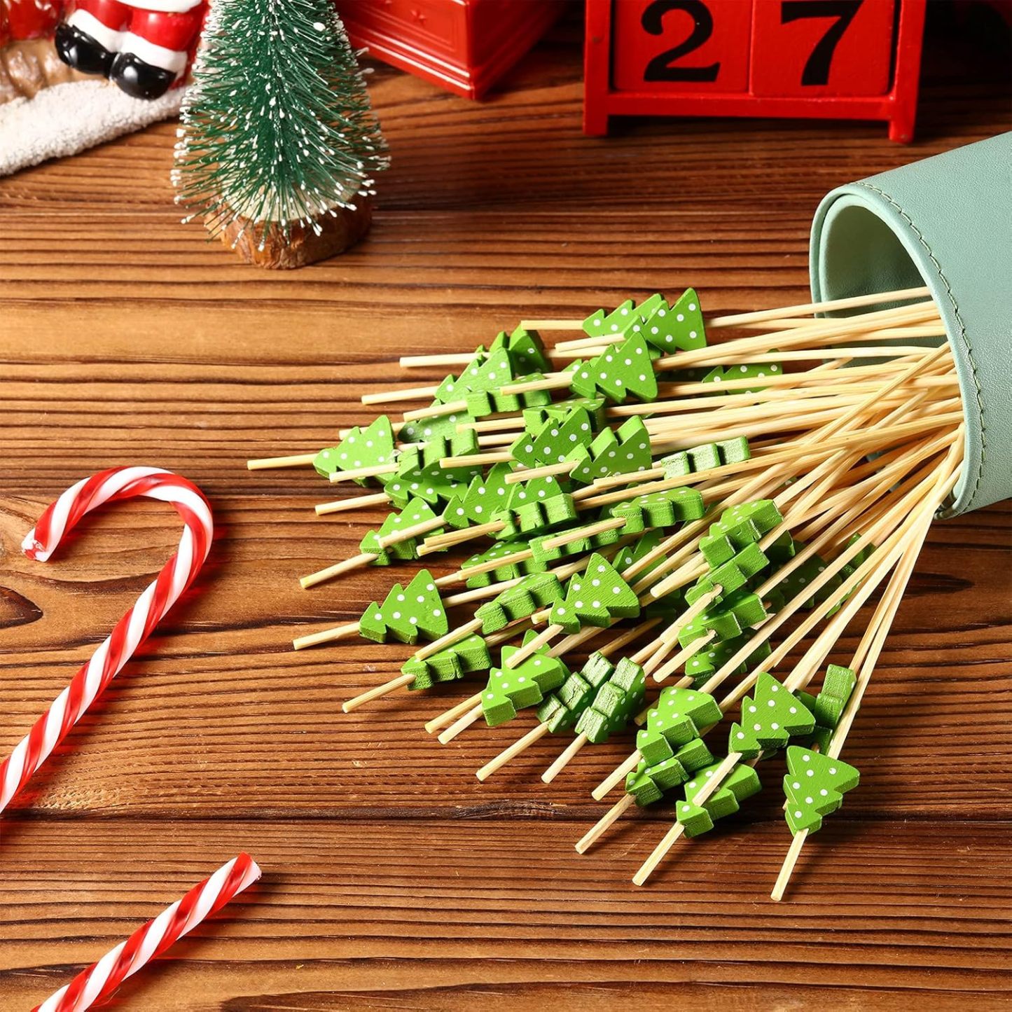 🍸️100 pieces of Christmas cocktail picks toothpick skewer decoration🍓-Claire Custom