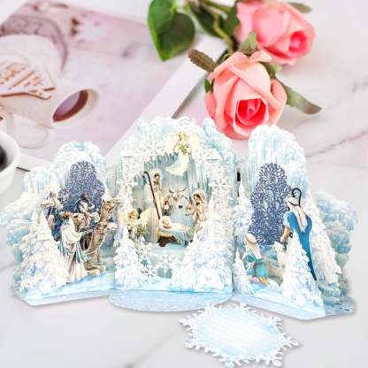 🎄Handcrafted 3D Nativity Scene Christmas Scene Greeting Card-Claire Custom
