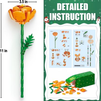 24 Days STEM Flower Bouquet Building Blocks Christmas Countdown Calendar Gifts Box-Claire Custom