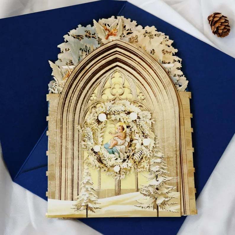 🎄Handcrafted 3D Nativity Scene Christmas Scene Greeting Card-Claire Custom