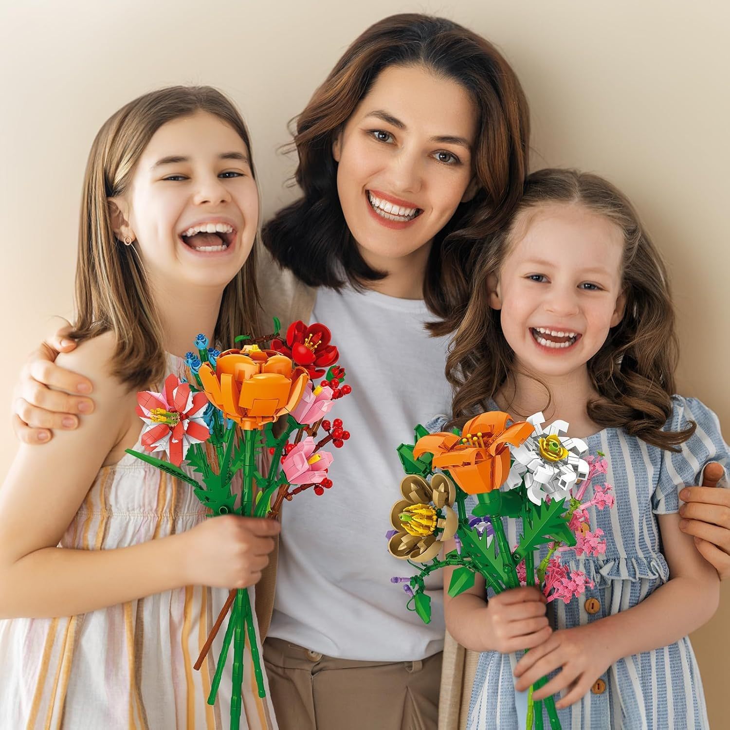 24 Days STEM Flower Bouquet Building Blocks Christmas Countdown Calendar Gifts Box-Claire Custom