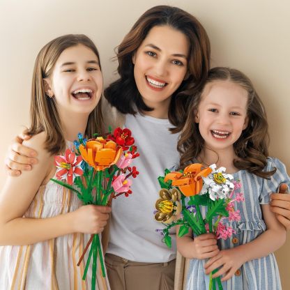 24 Days STEM Flower Bouquet Building Blocks Christmas Countdown Calendar Gifts Box-Claire Custom