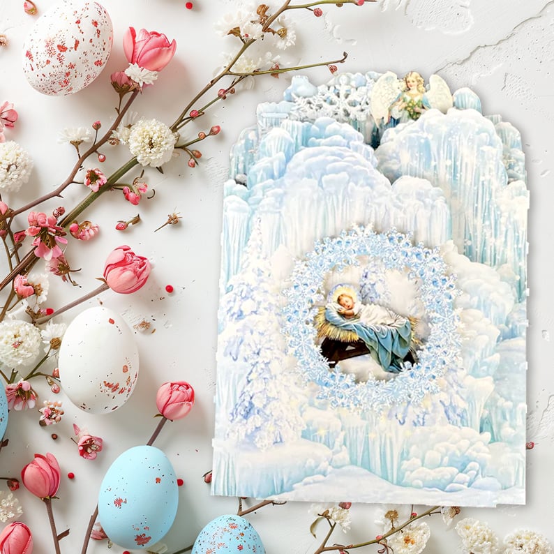 🎄Handcrafted 3D Nativity Scene Christmas Scene Greeting Card-Claire Custom