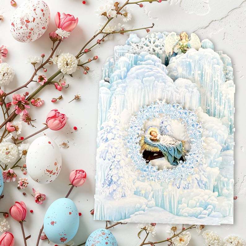 🎄Handcrafted 3D Nativity Scene Christmas Scene Greeting Card-Claire Custom
