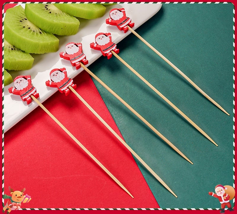 🍸️100 pieces of Christmas cocktail picks toothpick skewer decoration🍓-Claire Custom