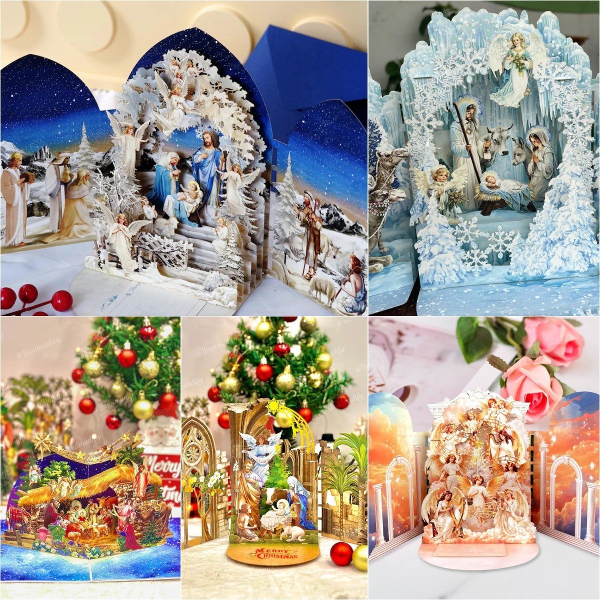 🎄Handcrafted 3D Nativity Scene Christmas Scene Greeting Card-Claire Custom