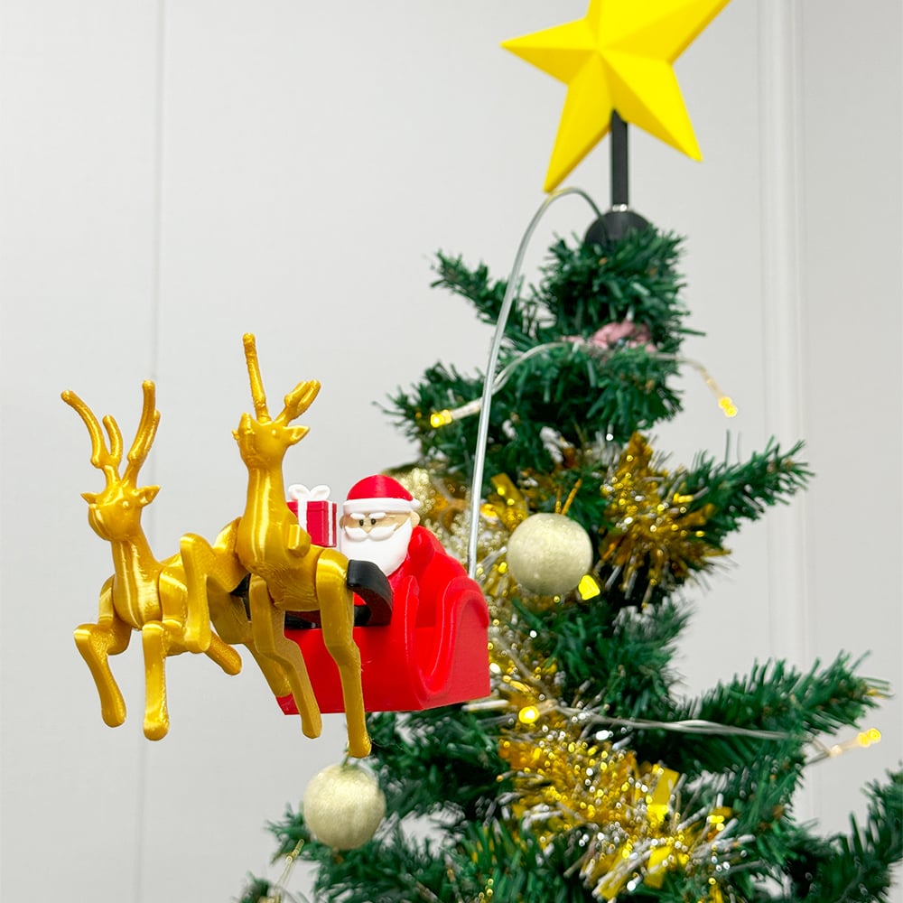 🌟3D Printed Tree Top Star Rotating Christmas Tree Decoration Plug-in-Claire Custom