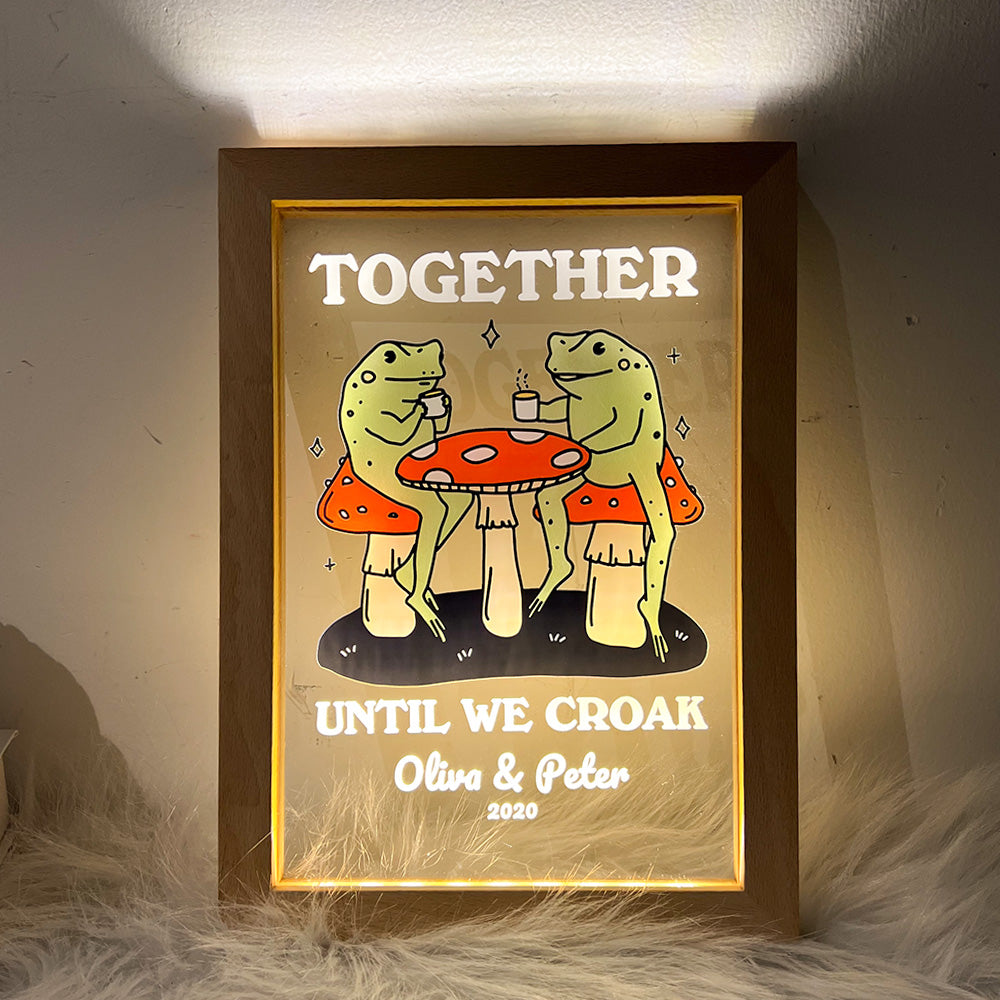 50%OFF⭐️Personalized Frog Illustration LED Light Together Until We Croak Style 1-Claire Custom