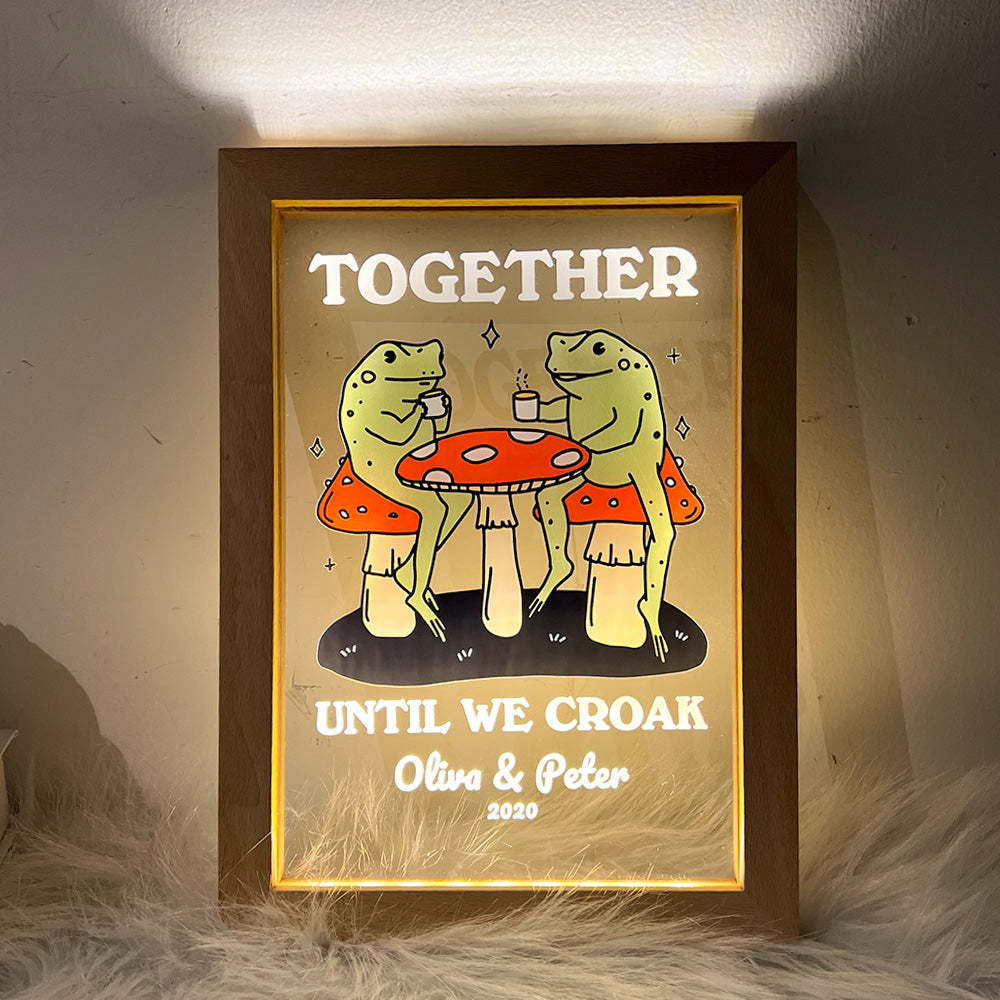 50%OFF⭐️Personalized Frog Illustration LED Light Together Until We Croak Style 1-Claire Custom