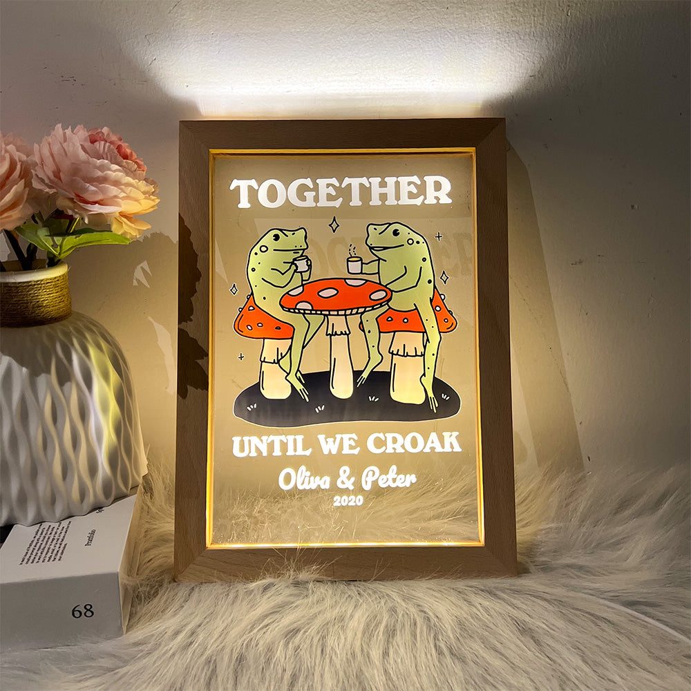 50%OFF⭐️Personalized Frog Illustration LED Light Together Until We Croak Style 1-Claire Custom