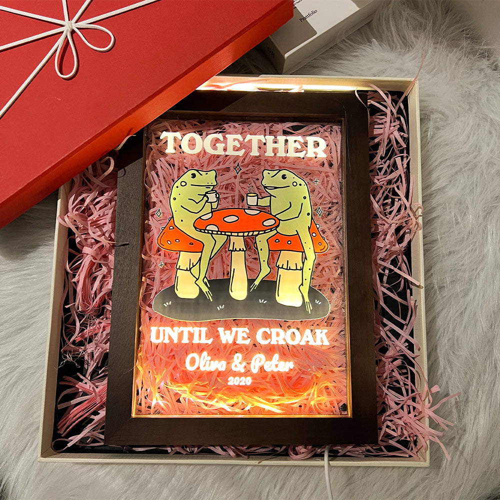 50%OFF⭐️Personalized Frog Illustration LED Light Together Until We Croak Style 1-Claire Custom