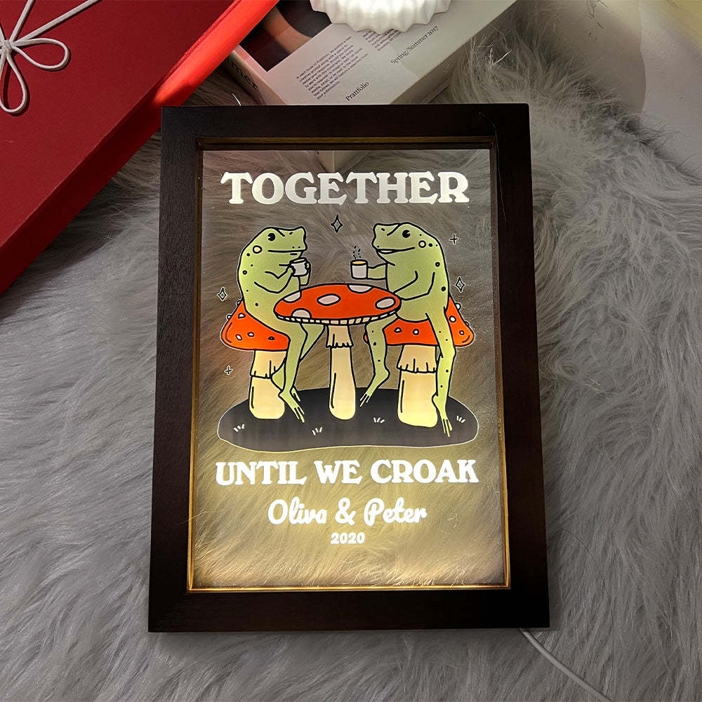 50%OFF⭐️Personalized Frog Illustration LED Light Together Until We Croak Style 1-Claire Custom