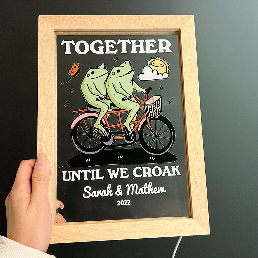 50%OFF⭐️Personalized Frog Illustration LED Light Together Until We Croak Style 2-Claire Custom