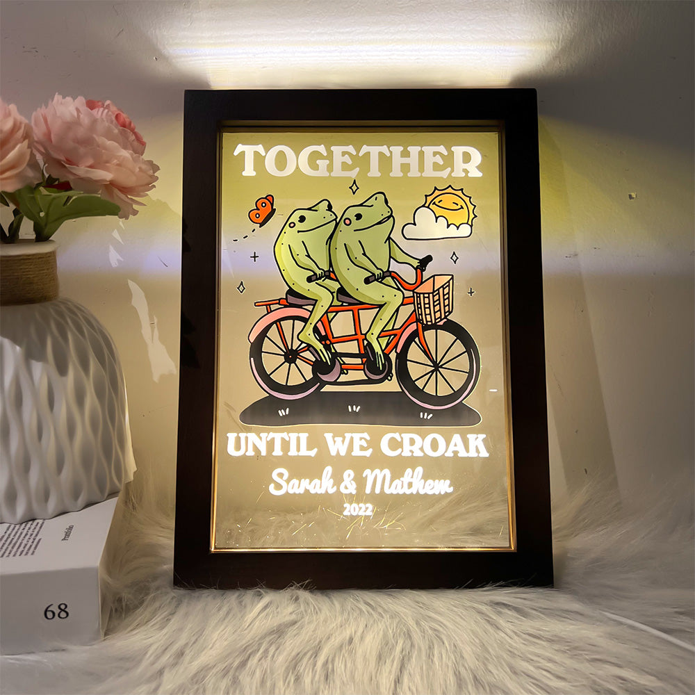 50%OFF⭐️Personalized Frog Illustration LED Light Together Until We Croak Style 2-Claire Custom