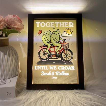 50%OFF⭐️Personalized Frog Illustration LED Light Together Until We Croak Style 2-Claire Custom
