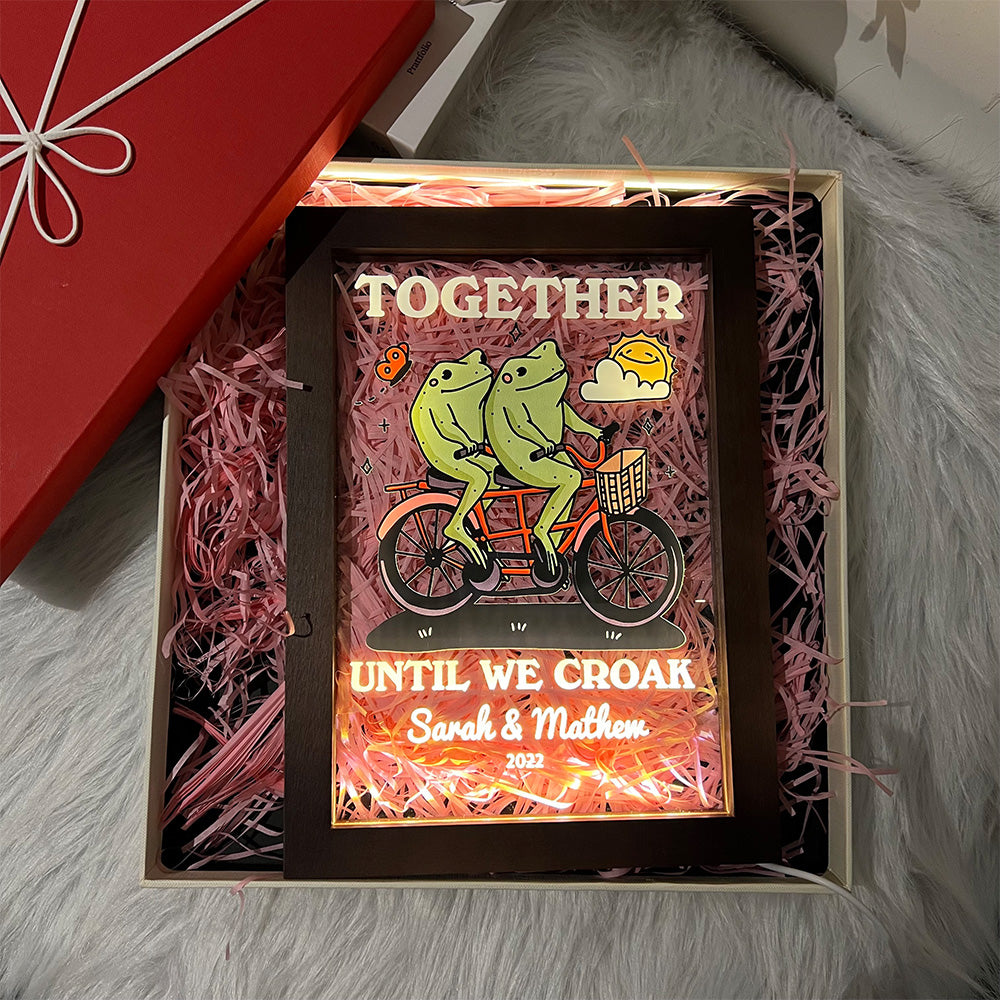 50%OFF⭐️Personalized Frog Illustration LED Light Together Until We Croak Style 2-Claire Custom