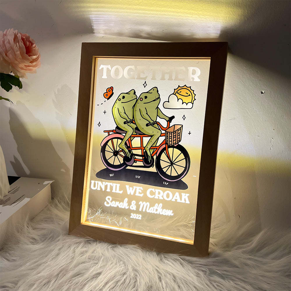 50%OFF⭐️Personalized Frog Illustration LED Light Together Until We Croak Style 2-Claire Custom