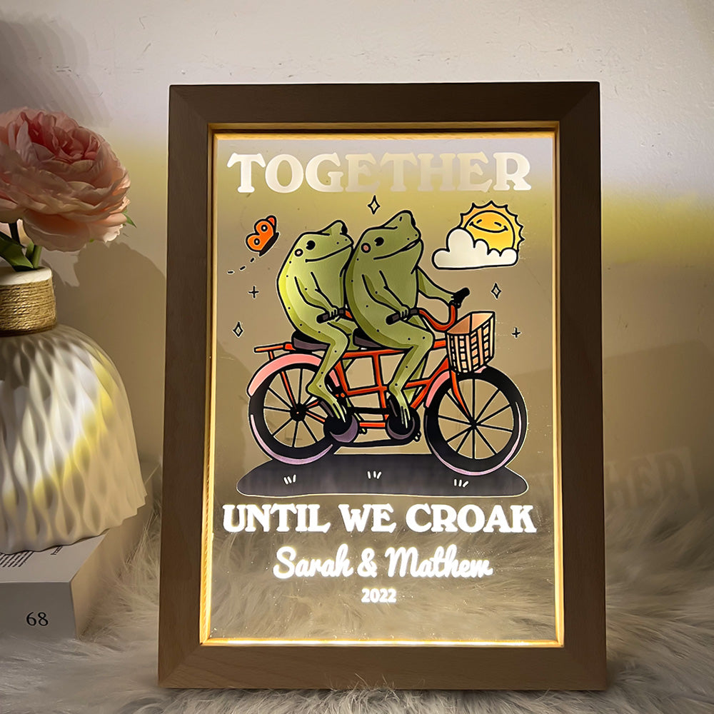50%OFF⭐️Personalized Frog Illustration LED Light Together Until We Croak Style 2-Claire Custom