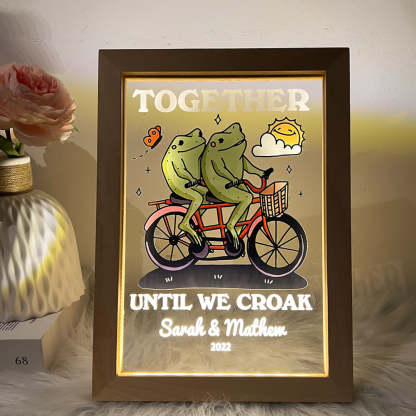 50%OFF⭐️Personalized Frog Illustration LED Light Together Until We Croak Style 2-Claire Custom