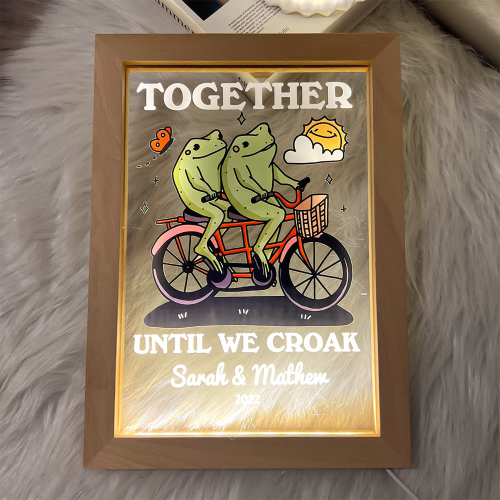50%OFF⭐️Personalized Frog Illustration LED Light Together Until We Croak Style 2-Claire Custom