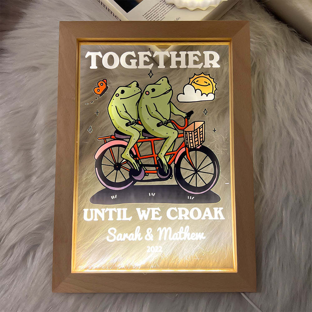 50%OFF⭐️Personalized Frog Illustration LED Light Together Until We Croak Style 2-Claire Custom