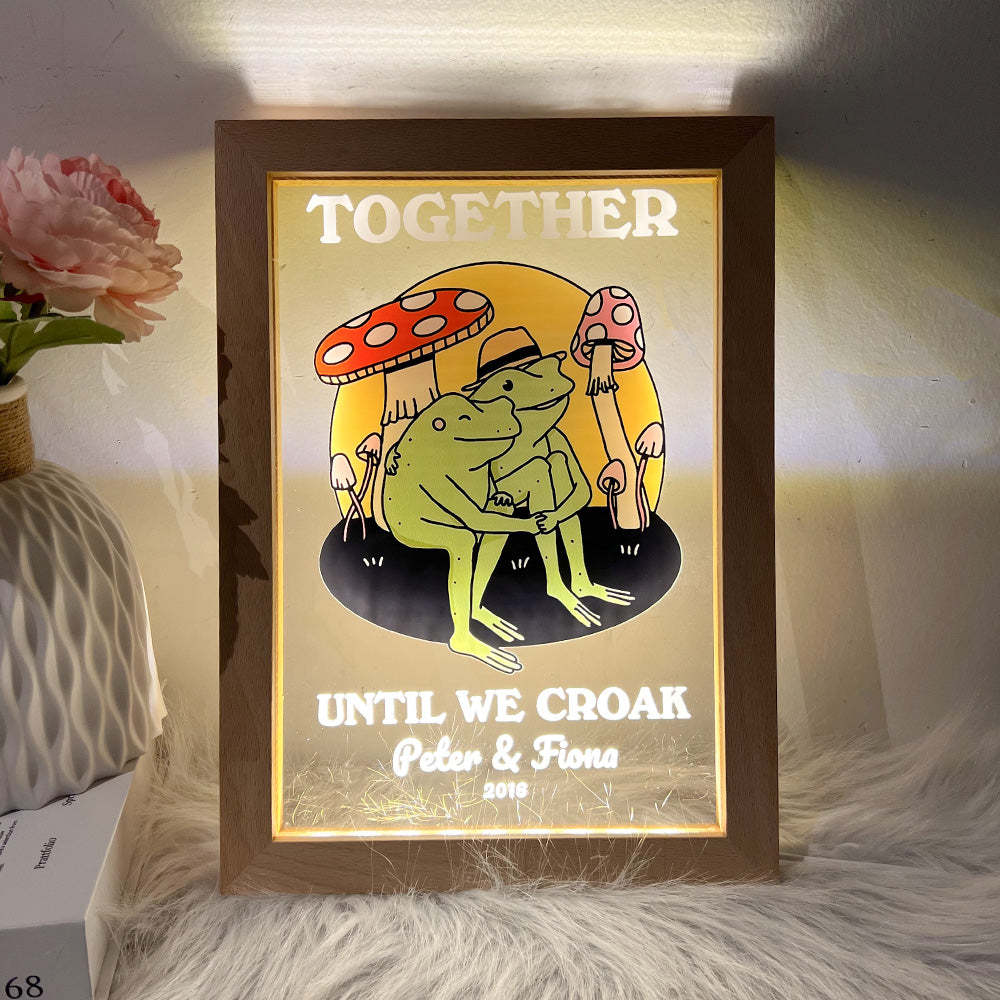 50%OFF⭐️Personalized Frog Illustration LED Light Together Until We Croak Style 3-Claire Custom