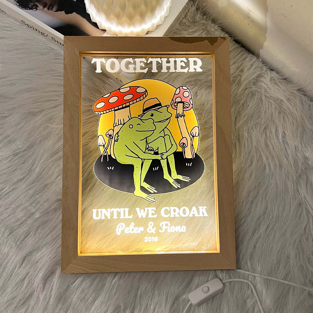 50%OFF⭐️Personalized Frog Illustration LED Light Together Until We Croak Style 3-Claire Custom