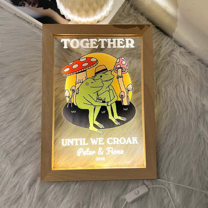 50%OFF⭐️Personalized Frog Illustration LED Light Together Until We Croak Style 3-Claire Custom