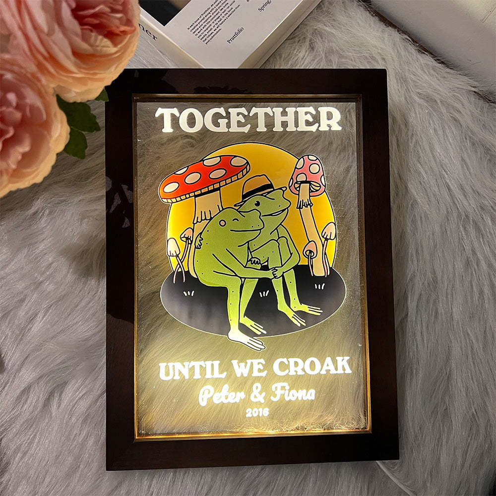 50%OFF⭐️Personalized Frog Illustration LED Light Together Until We Croak Style 3-Claire Custom