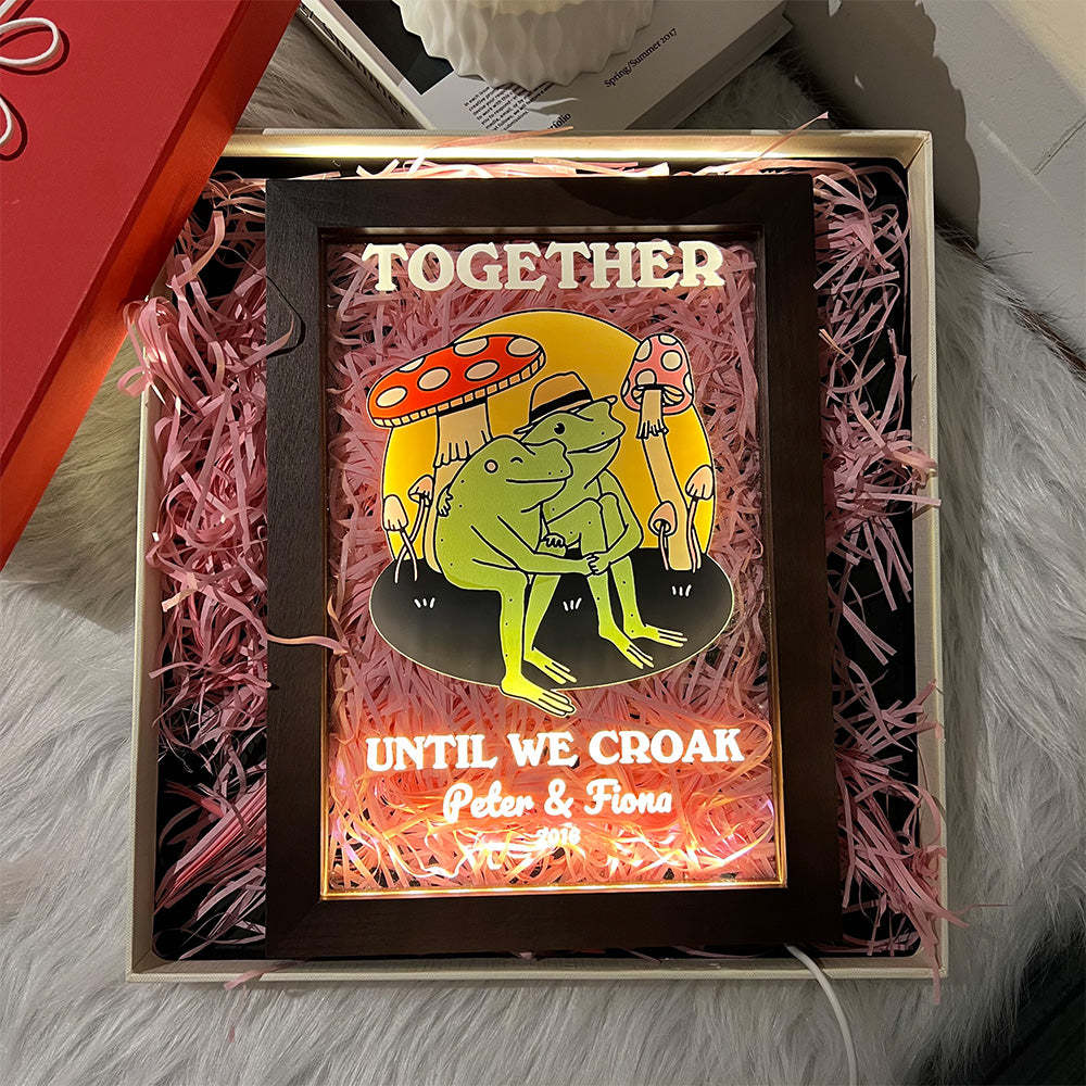 50%OFF⭐️Personalized Frog Illustration LED Light Together Until We Croak Style 3-Claire Custom