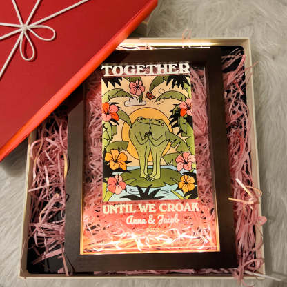 50%OFF⭐️Personalized Frog Illustration LED Light Together Until We Croak Style 4-Claire Custom