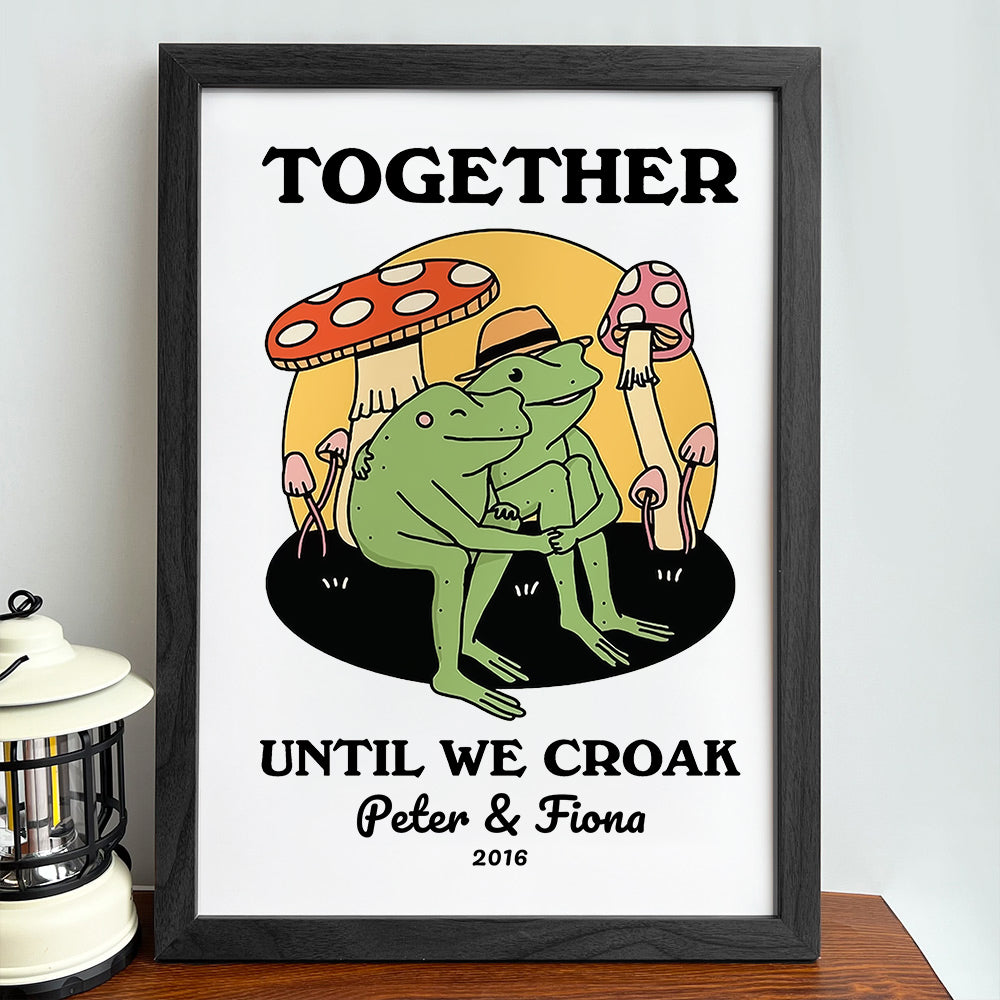 50%OFF⭐️Personalized Frog Illustration Print Frame Together Until We Croak Style 3-Claire Custom