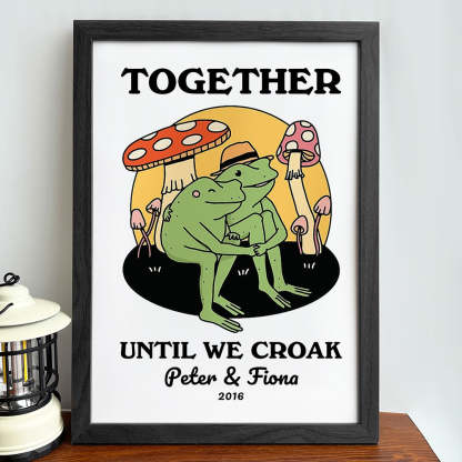 50%OFF⭐️Personalized Frog Illustration Print Frame Together Until We Croak Style 3-Claire Custom