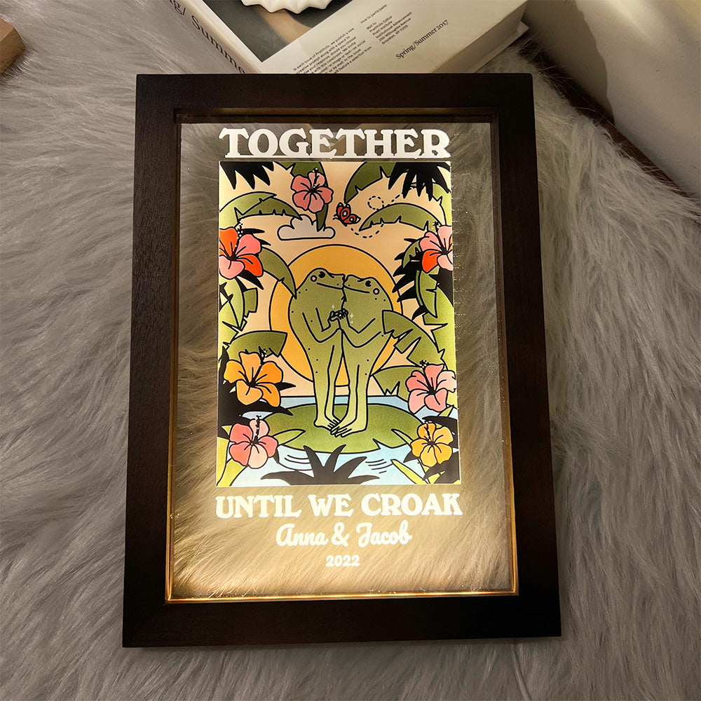 50%OFF⭐️Personalized Frog Illustration LED Light Together Until We Croak Style 4-Claire Custom